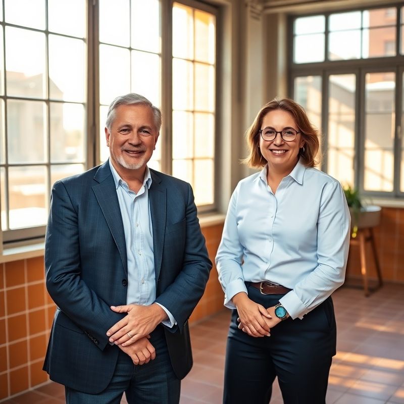 Retrato de consultores senior en un estudio editorial de Barcelona